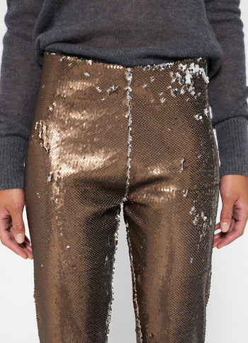 pants sequins | warm taupe