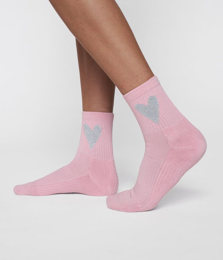 socks heart | bright raspberry