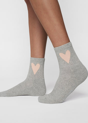 socks heart | light grey melee