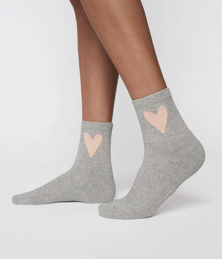 socks heart | light grey melee