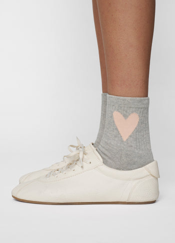 socks heart | light grey melee