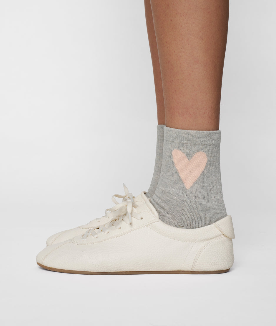 socks heart | light grey melee