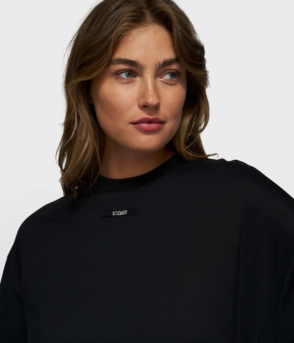 oversized tee jersey | black
