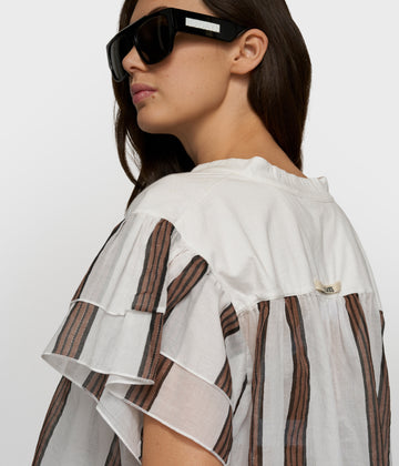 a-line top stripes | ecru
