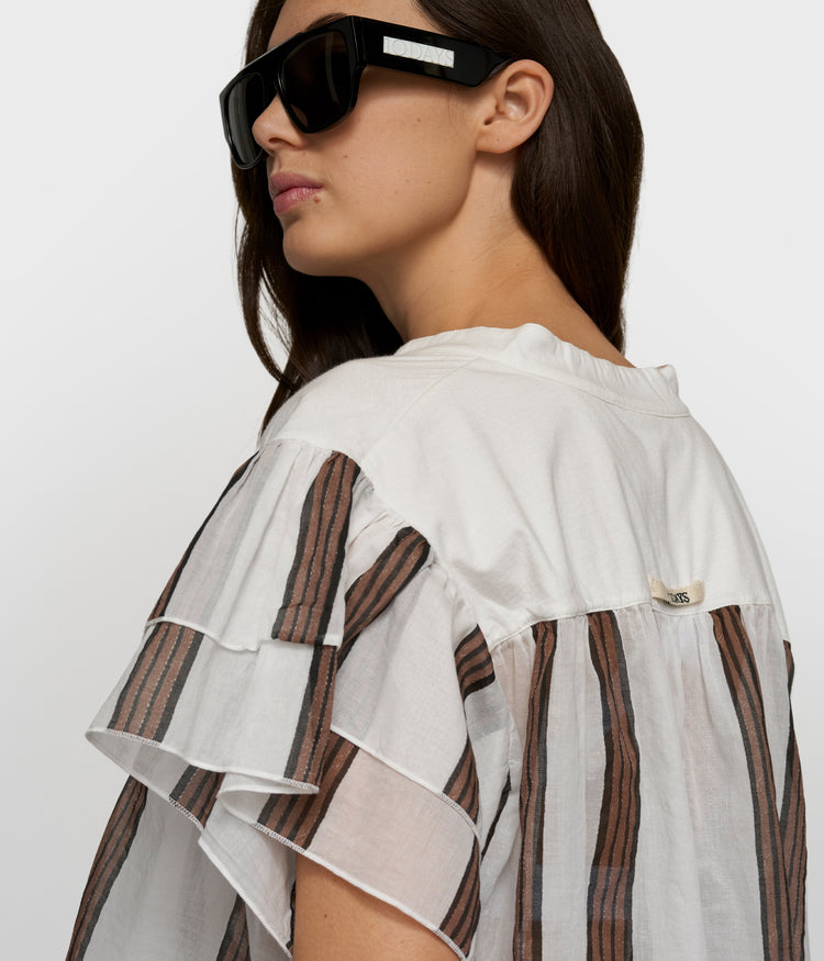 a-line top stripes | ecru