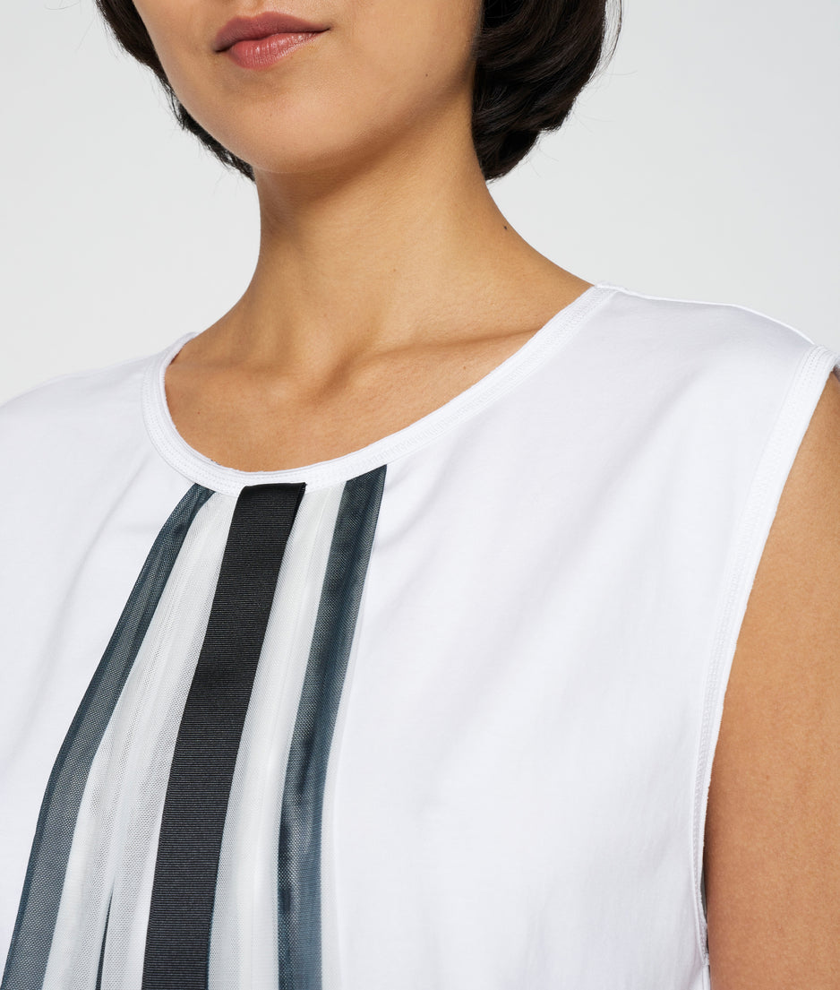 bow top jersey | white