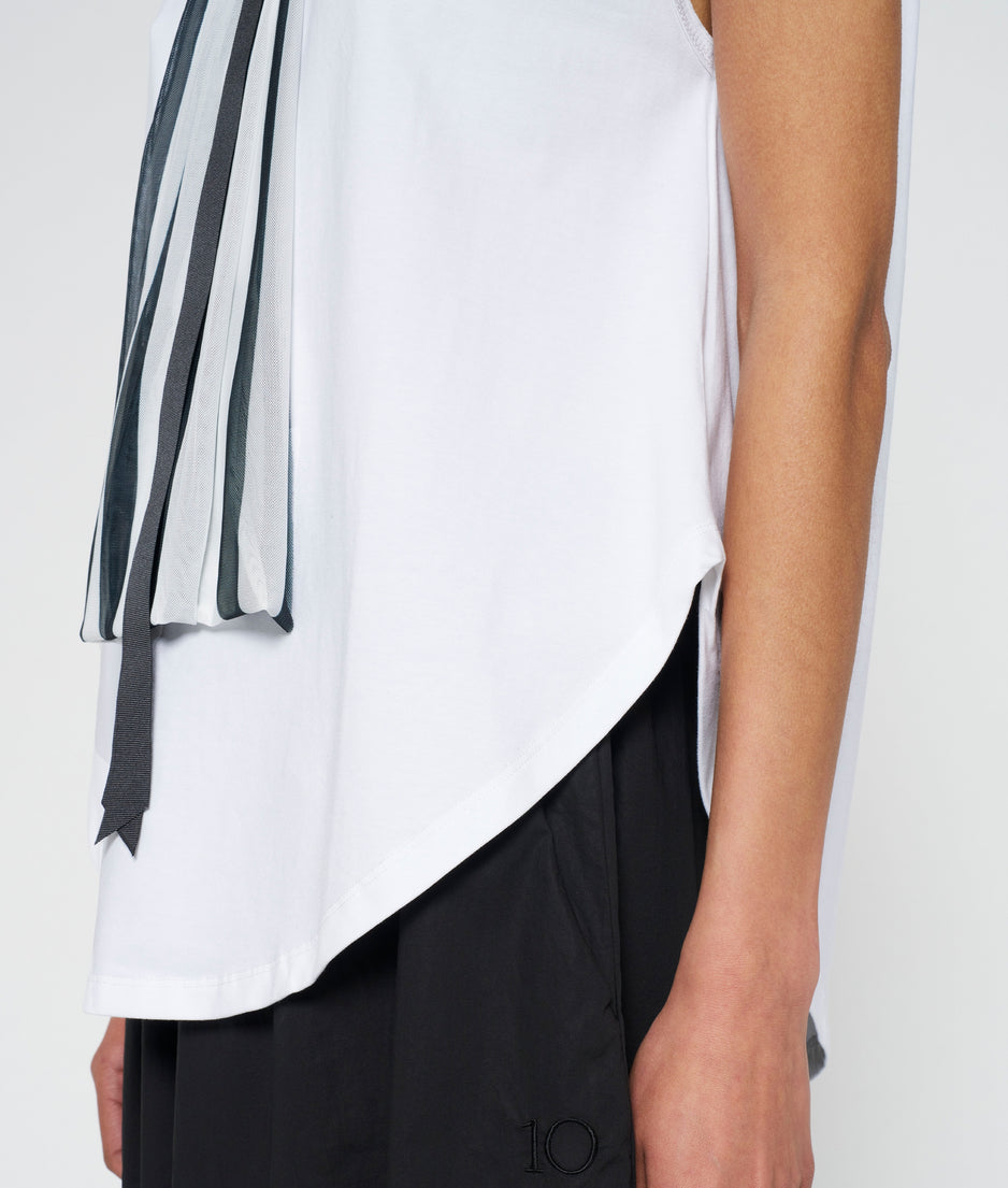 bow top jersey | white