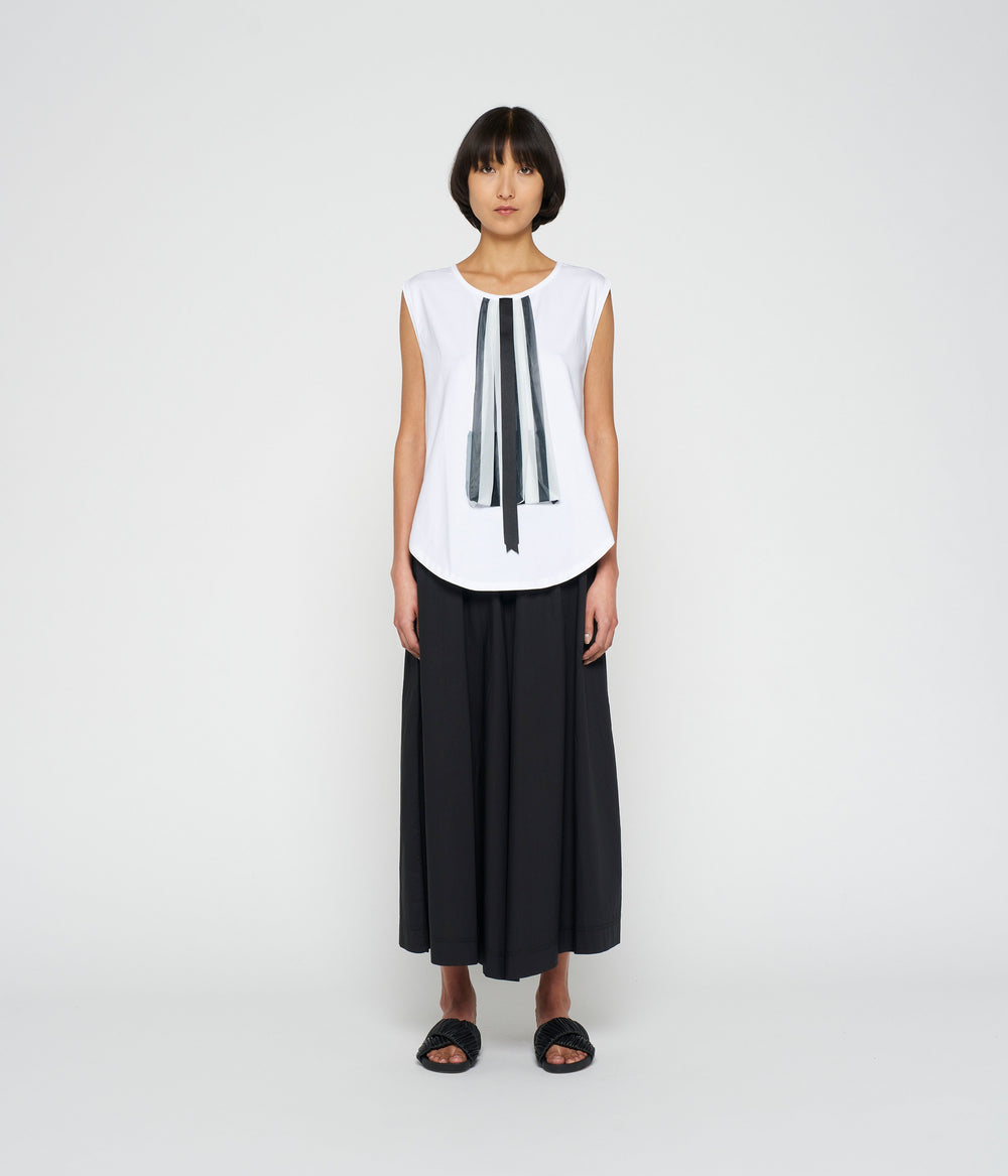 bow top jersey | white
