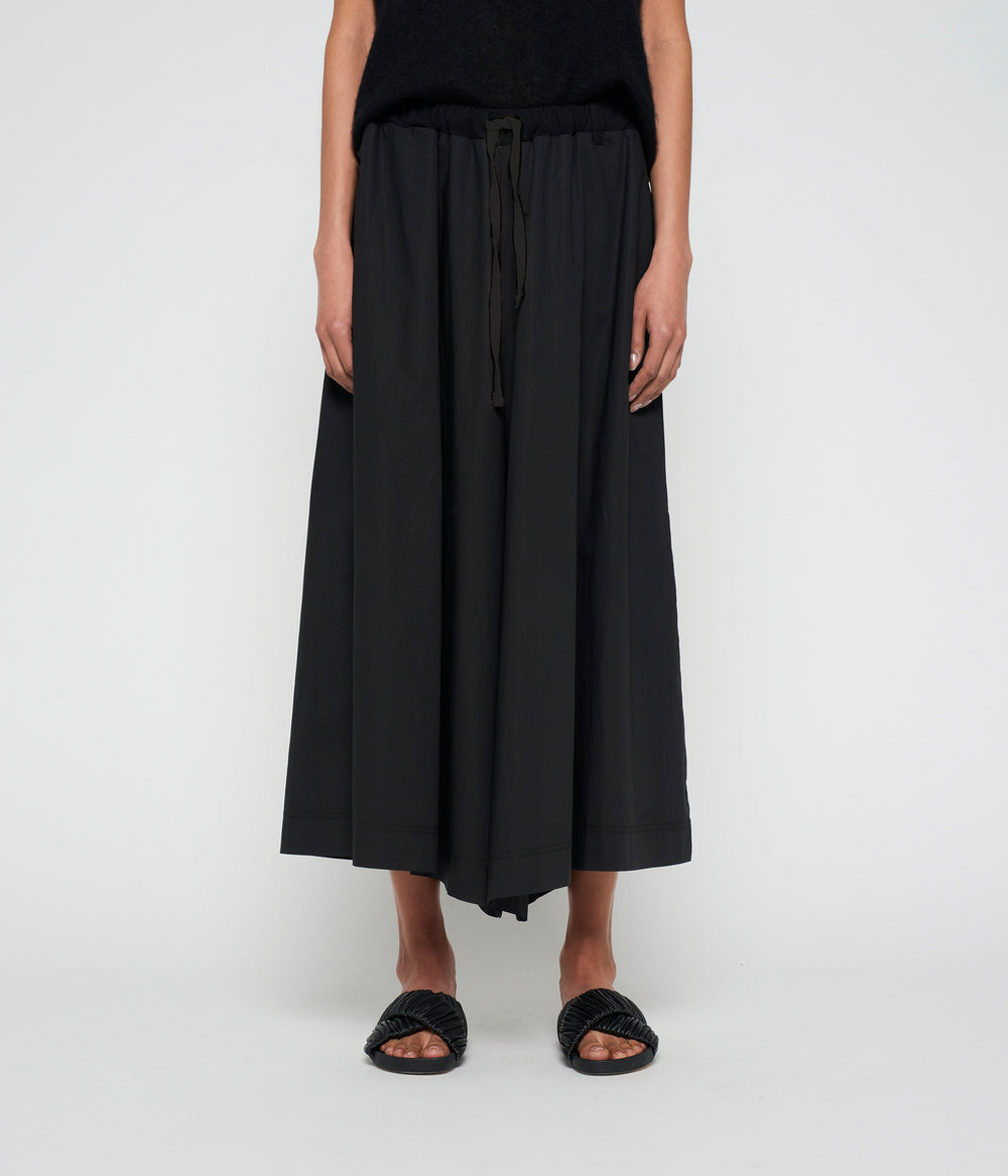 wide pants poplin | black
