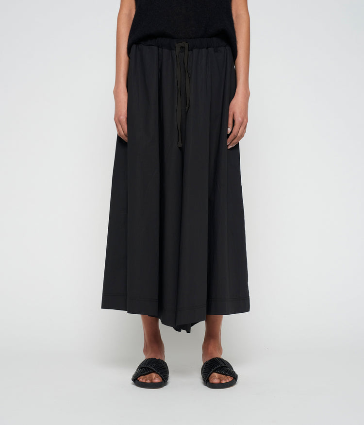 wide pants poplin | black