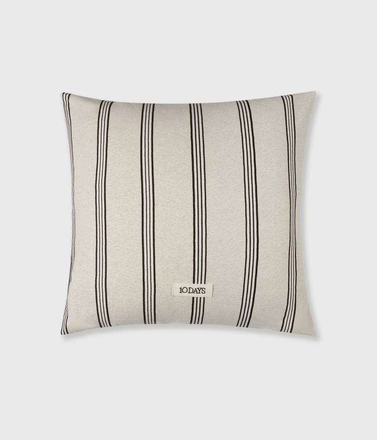 square pillow stripes | soft white melee