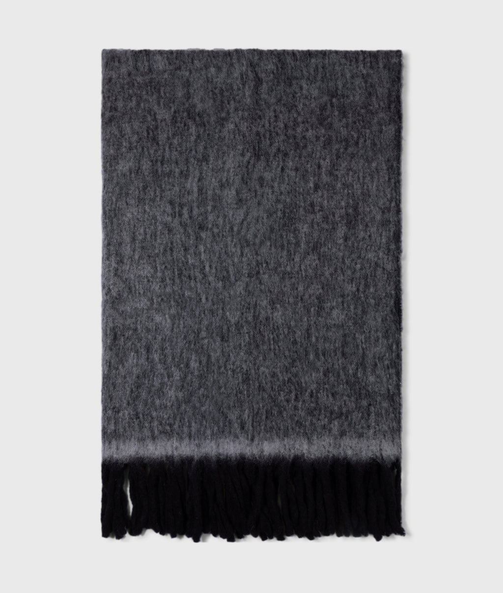 Plaid van wolblend | black