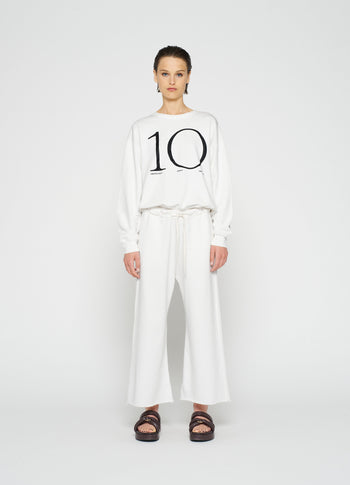 flared jogger | ecru