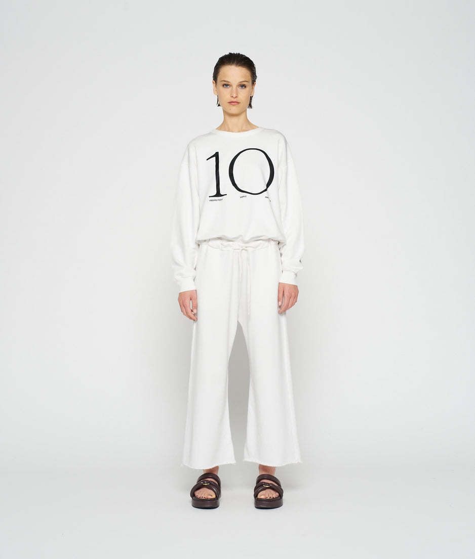 flared jogger | ecru