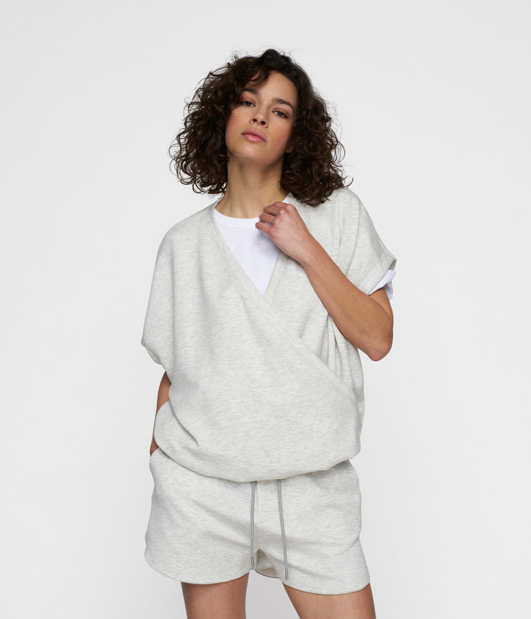 dance top | white grey melee