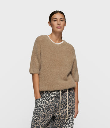 short sleeve knit sweater | fudge