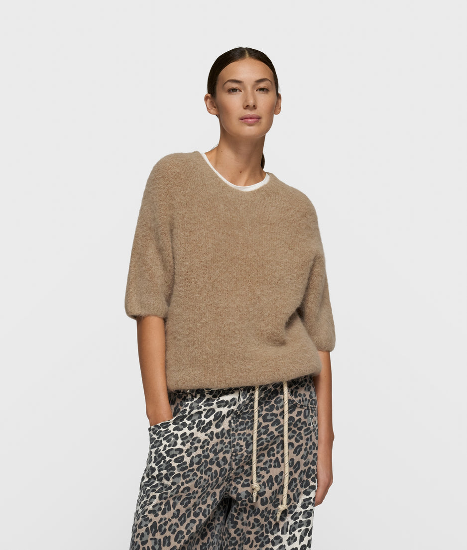 short sleeve knit sweater | fudge