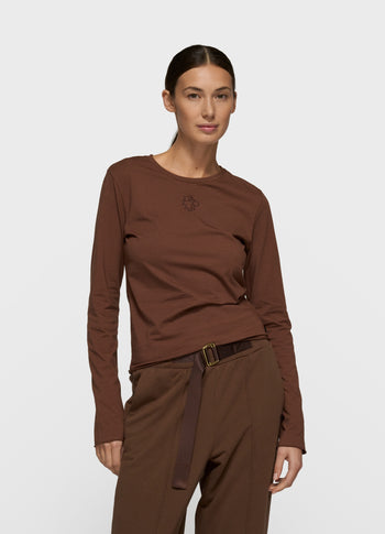 slim long sleeve tee | dark truffle