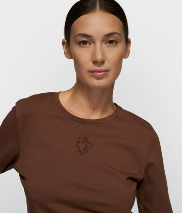 slim long sleeve tee | dark truffle