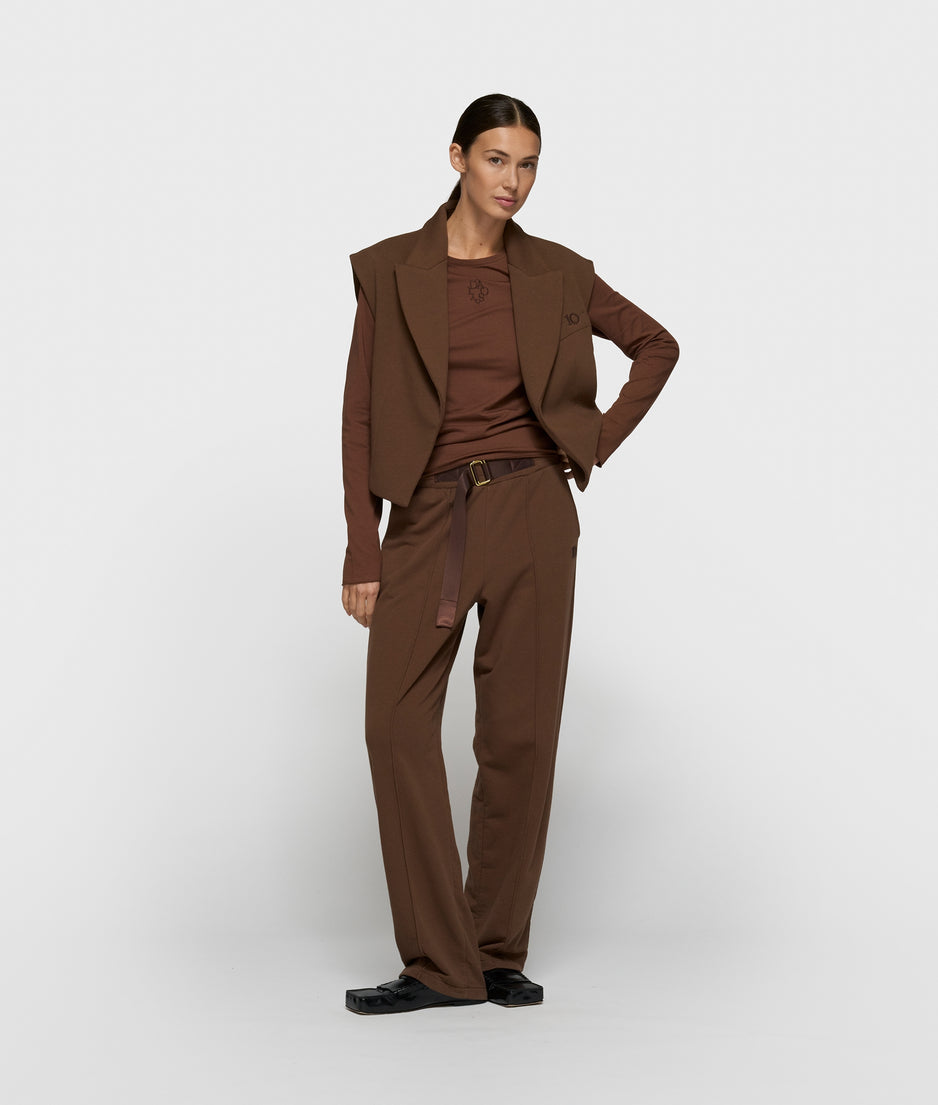 slim long sleeve tee | dark truffle