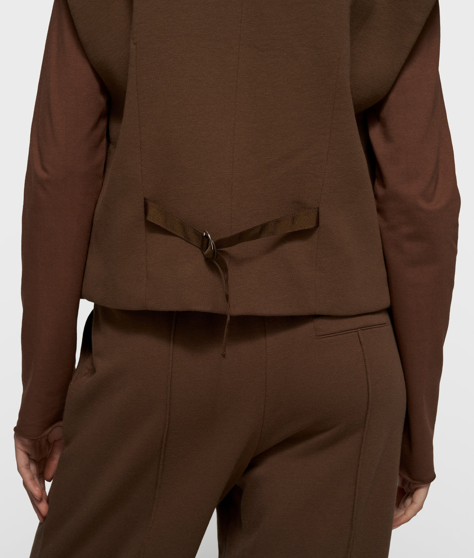 sleeveless blazer | dark truffle