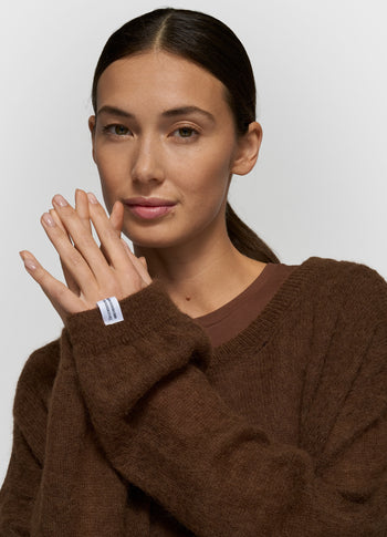 thin knit sweater | dark truffle