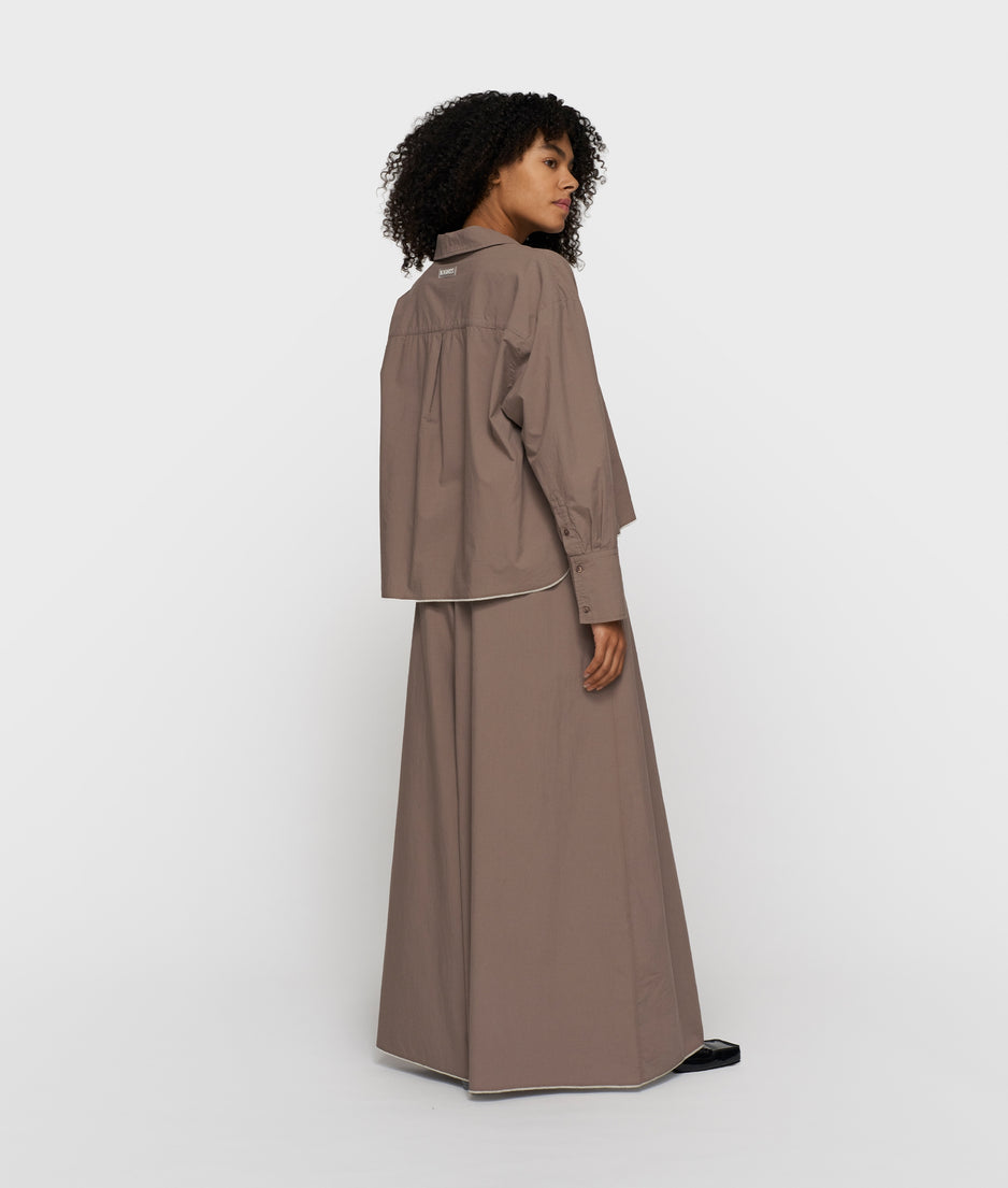 cropped shirt poplin | moonrock