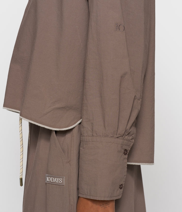 cropped shirt poplin | moonrock