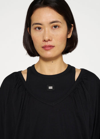 tie long sleeve tee | black