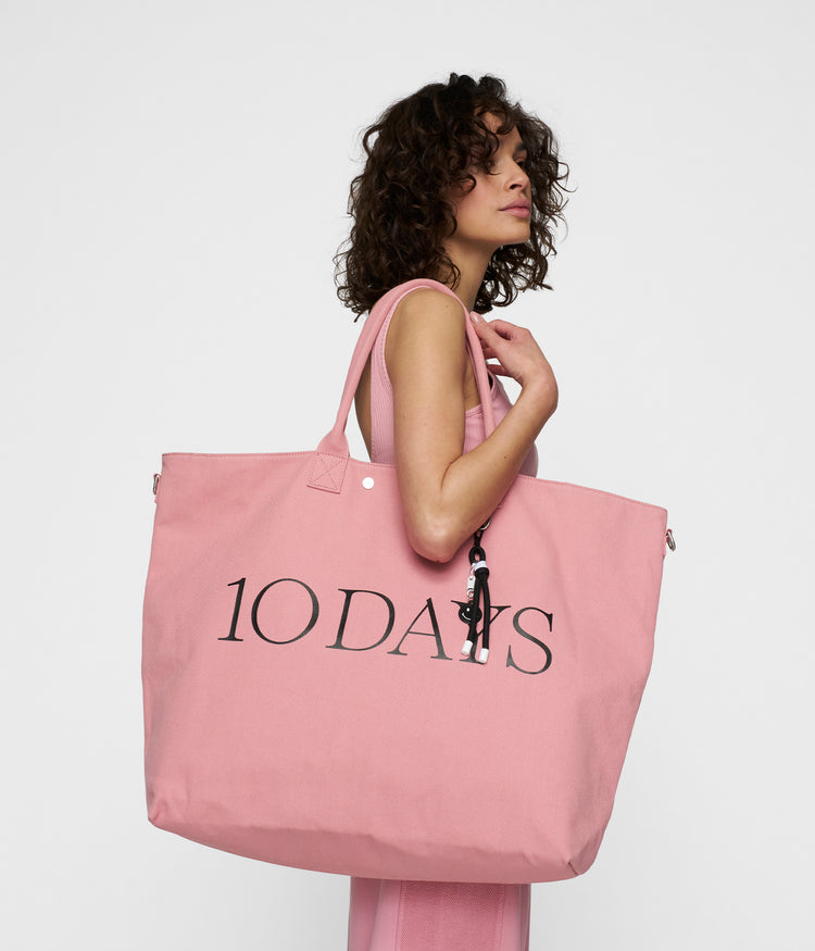 canvas shopper | bright raspberry