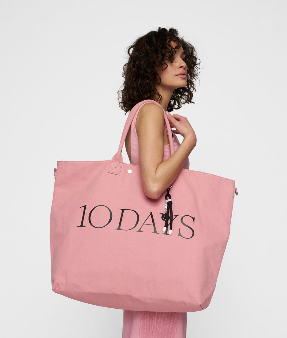 canvas shopper | bright raspberry