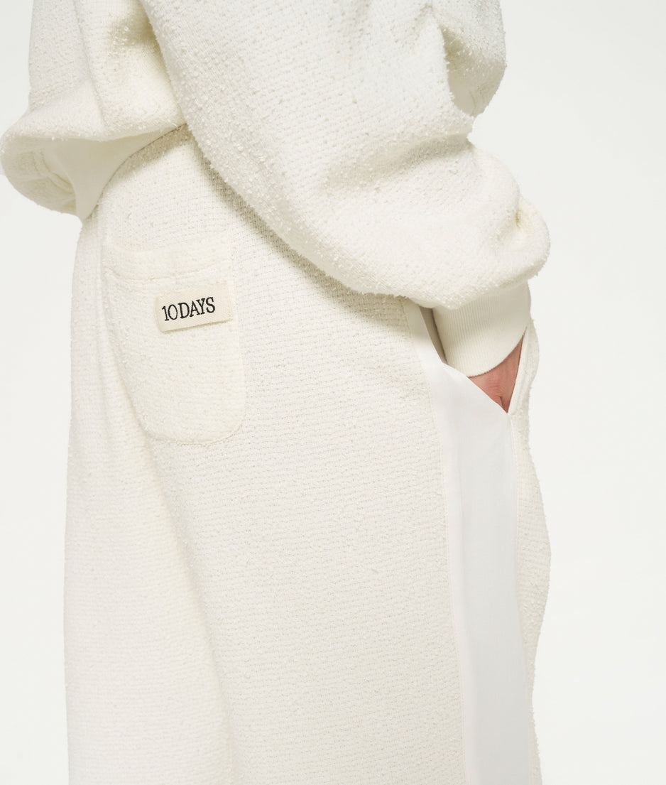texture fleece jogger | ecru