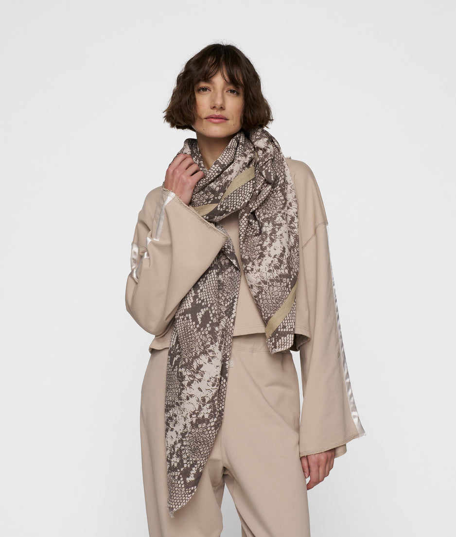 scarf voile snake | ecru