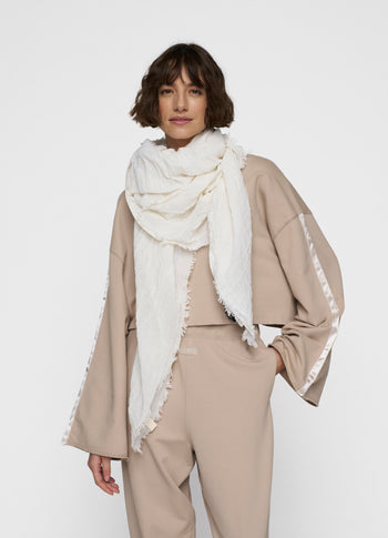 scarf cotton crepe | ecru