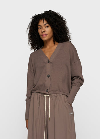 v-neck cardigan mesh | moonrock