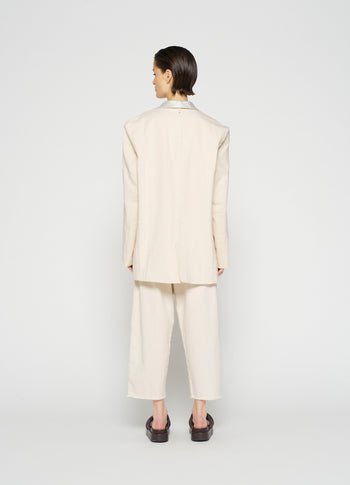 smoking blazer slub twill | ecru