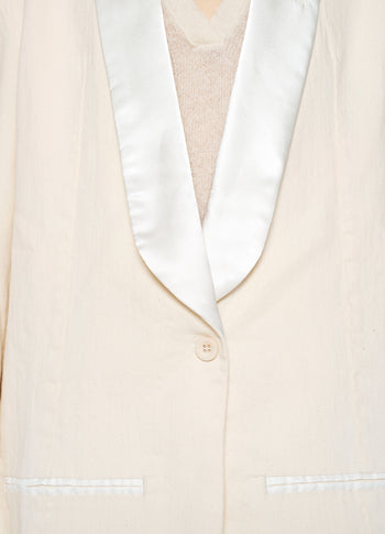 smoking blazer slub twill | ecru