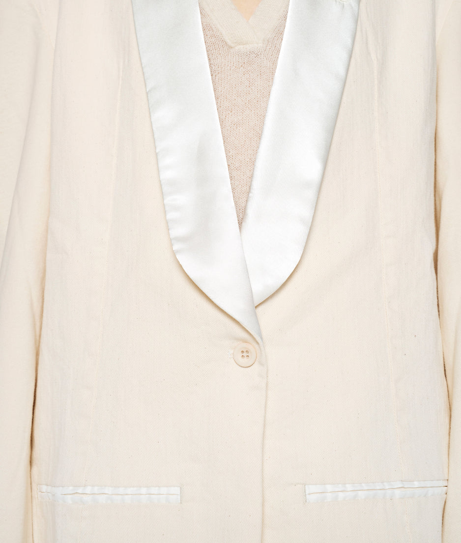 smoking blazer slub twill | ecru