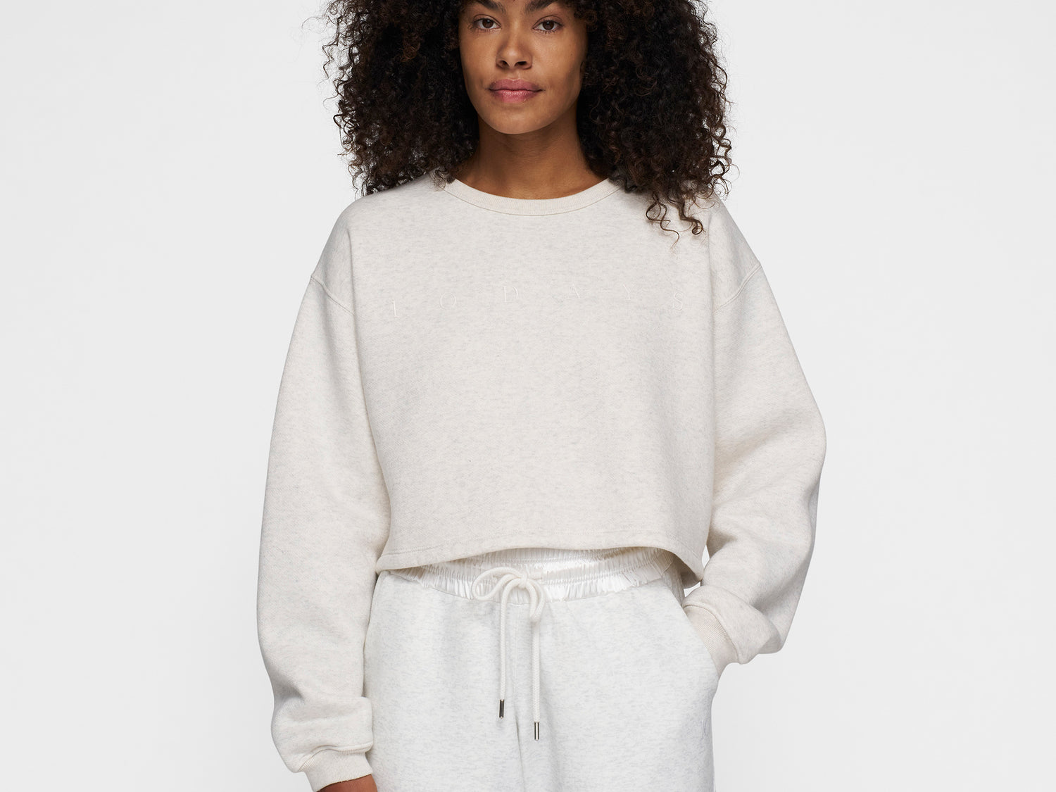 cropped statement sweater | soft white melee