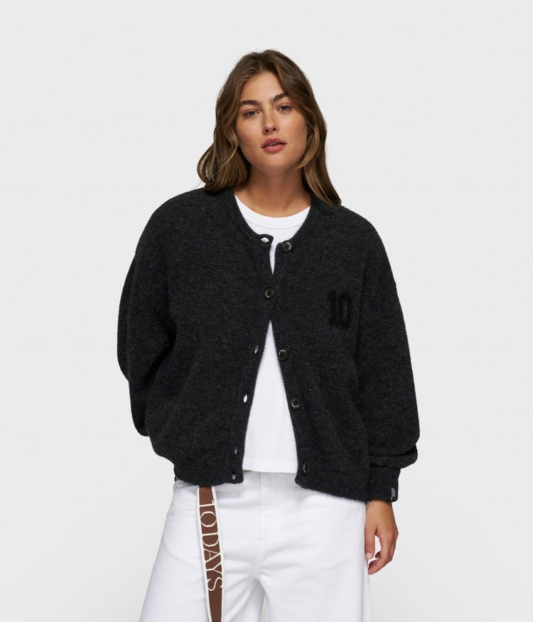 soft baseball knit cardigan | antra melee