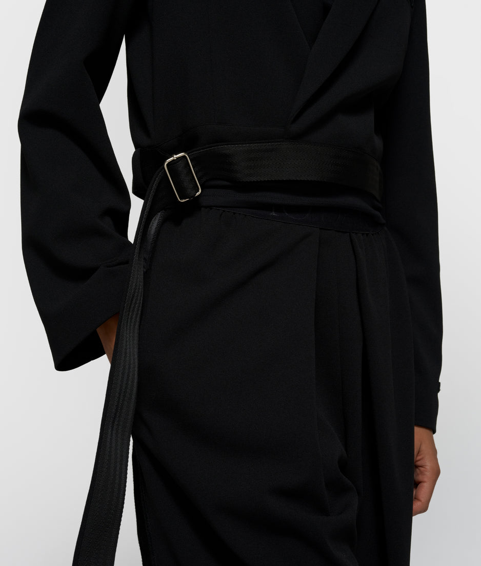 belted blazer crepe | black