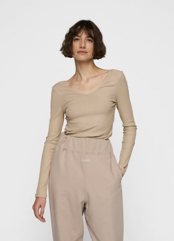 v-neck long sleeve ballet top | rope