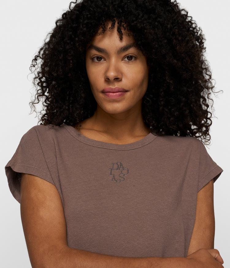 cotton linen tee | moonrock