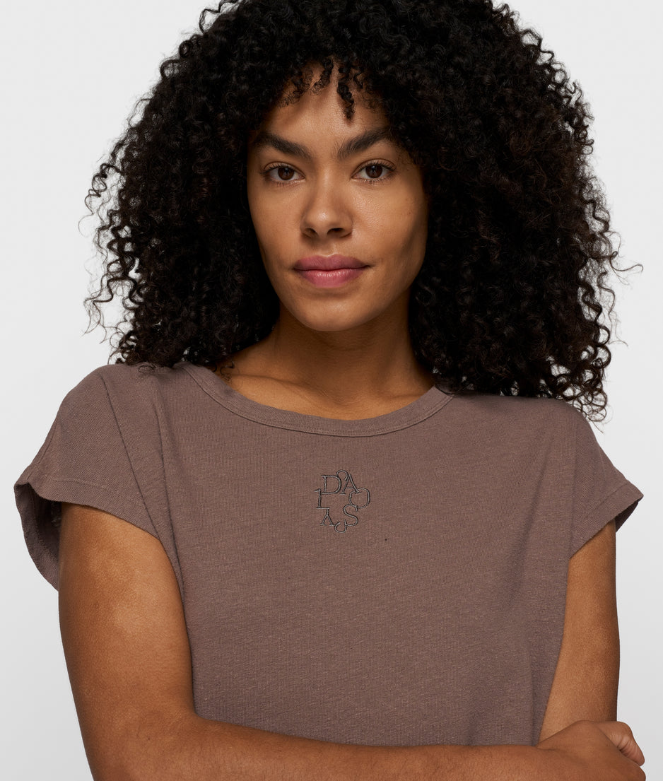 cotton linen tee | moonrock
