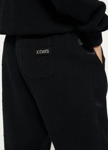 texture fleece jogger | black
