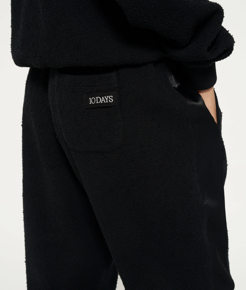 texture fleece jogger | black