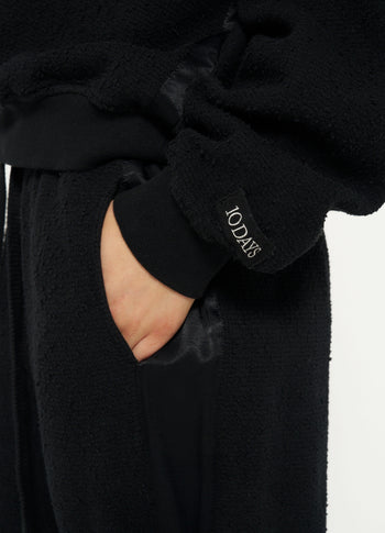 texture fleece jogger | black