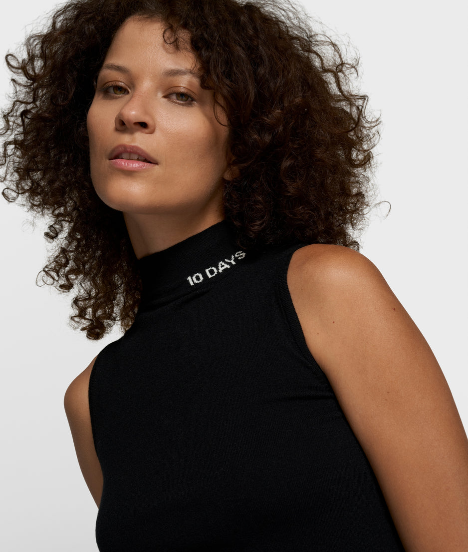 knit singlet | black