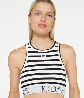 top rib stripe | ecru/black