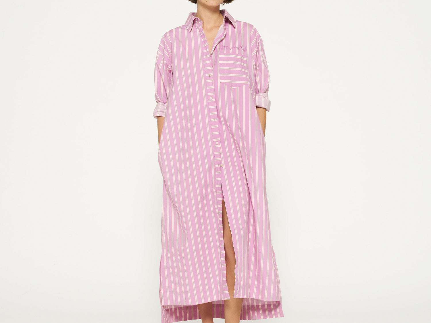 maxi shirt dress stripes | violet
